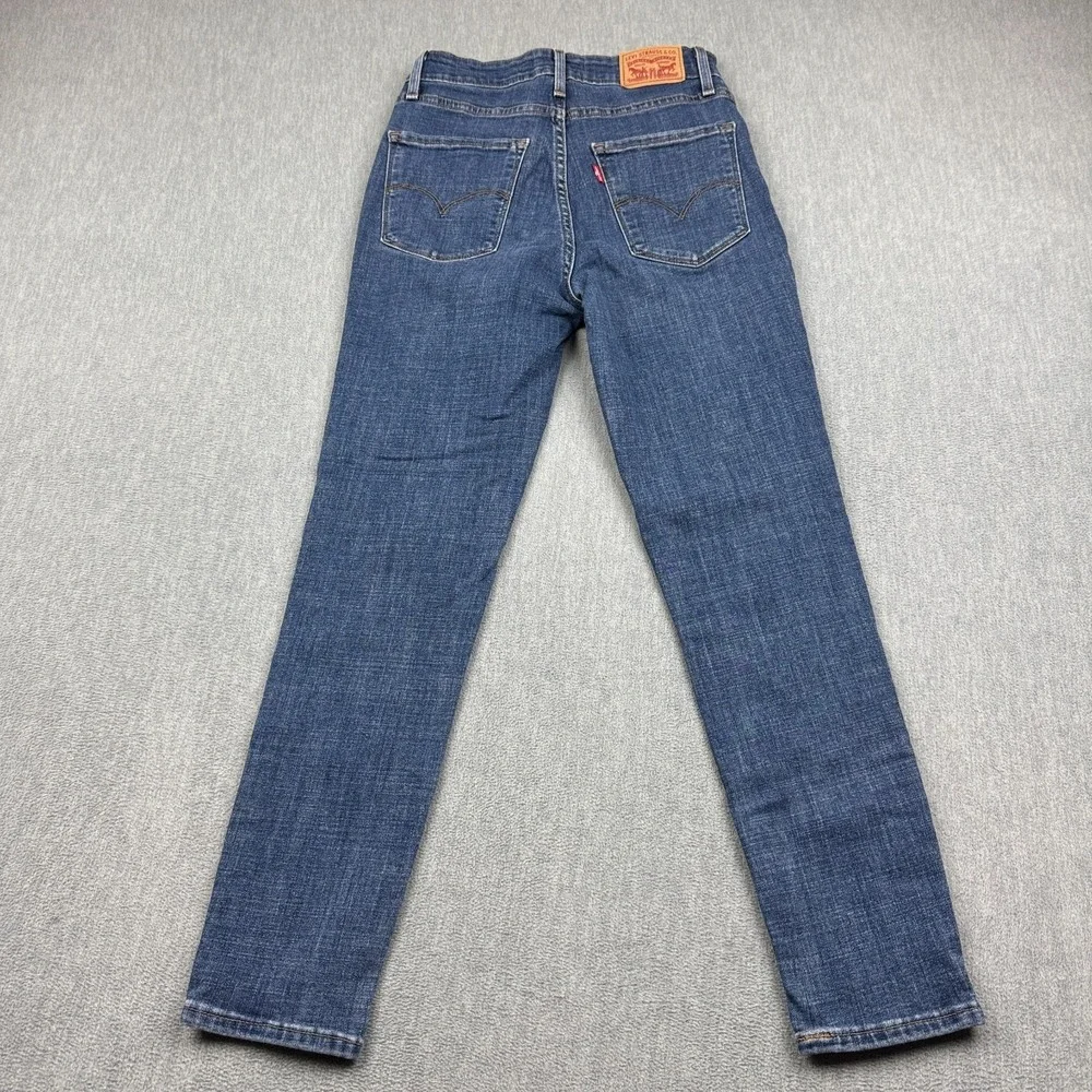 Levis Jeans Womens 27x26 Blue High Rise Stretch 721 Regular Skinny Ankle Cotton
